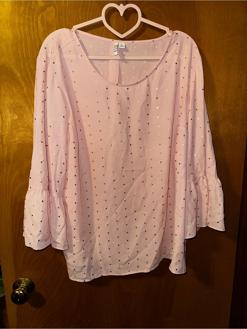ELLE Women's Loose Fit Pink Blouse